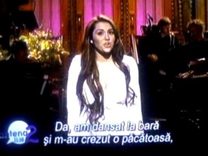 bscap0212 - Miley on SNL Opening Monologue in Romana