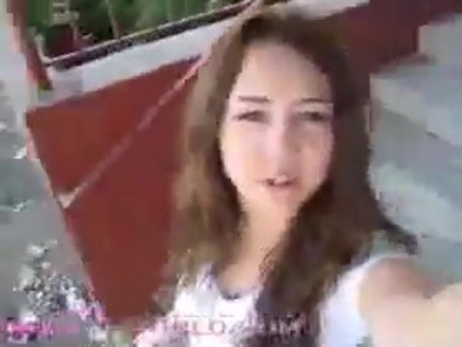   (124) - Miley Cyrus filming herself eating a big cookie - Captures