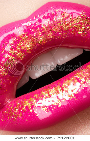 stock-photo-glamour-fashion-bright-pink-lips-gloss-make-up-with-gold-glitter-macro-of-woman-s-face-p - Buze1