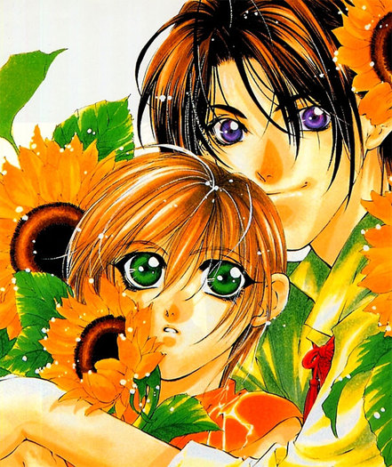 26cTH-sunflower-hug - ANIME - Sunflower