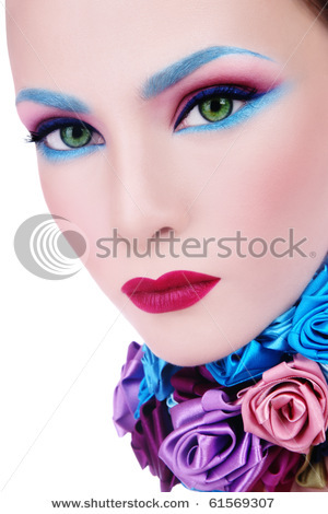 stock-photo-close-up-glamorous-portrait-of-young-beautiful-woman-with-fancy-blue-make-up-and-collar-