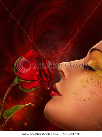 stock-photo-rose-and-woman-face-collage-53820778 - Machiaj fantasy1