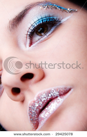 stock-photo-white-and-blue-with-silver-sparkle-make-up-29425078 - Machiaj fantasy1