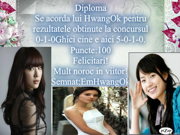 Diploma pentru HwangOk