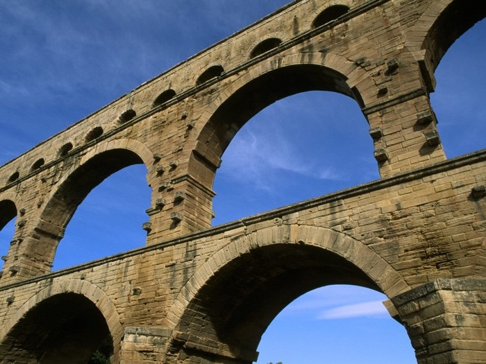 Roman Aqueduct, Nimes, France - Franta