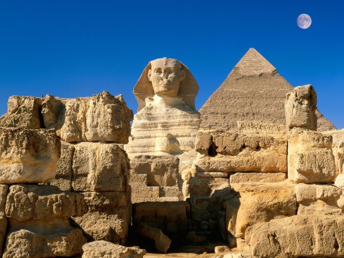 Great Sphinx, Chephren Pyramid, Giza, Egypt - Egipt