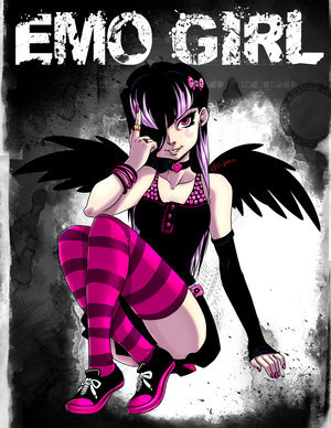 emo anime black angel - Anime Emo