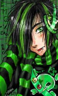 emo green anime boy - Anime Emo