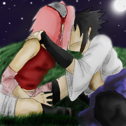 sasusaku_moon_light_kiss - SasuSaku