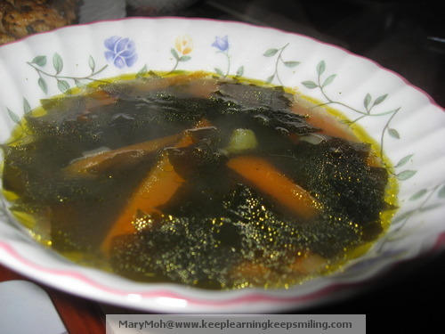 supa de pui cu alge(in loc de taietei)