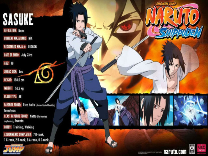 Sasuke - Naruto Info Cards