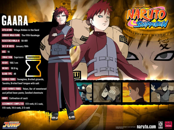 Gaara - Naruto Info Cards
