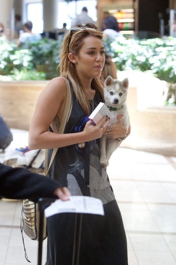 007 - 0-0At LAX Airport With Her New Puppy