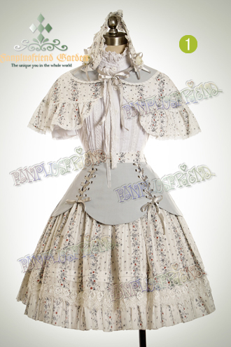 Classical_Lolita_Village_Camellia_Outfit_Elegant_Jacquard_Cape_Skirt_Hairdress_CT00135_01 - 0Style0
