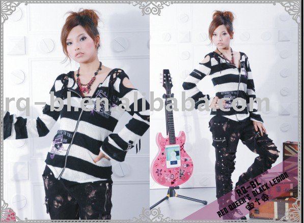 Gothic_punk_lolita_fashion_hoodies_51010BW_from - 0Style0