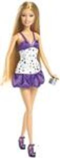 Mattel - Barbie Papusa Barbie cu strasuri in par (rochita mov) - barbie