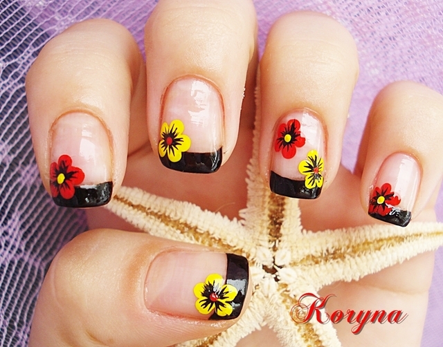 redyellowflowersnails
