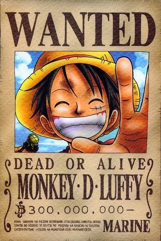 Luffy-wanted - recompensele echipei palarie de paie