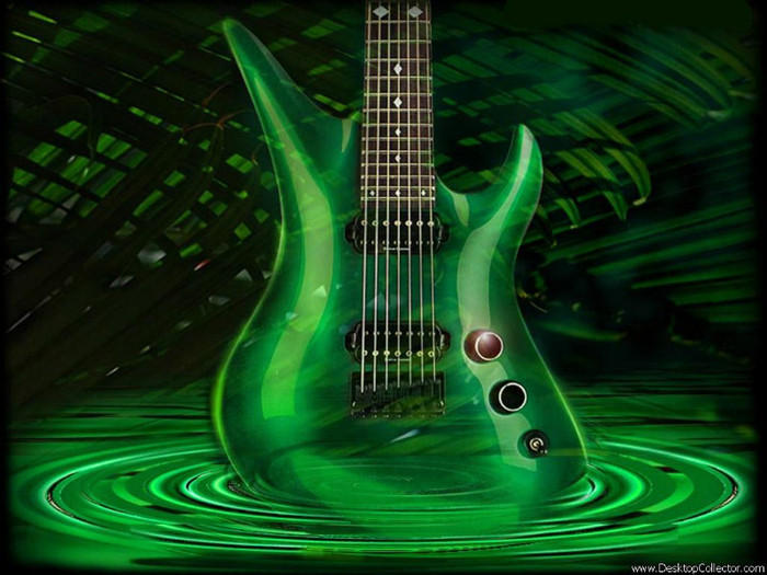 green-guitar-wallpaper - Music