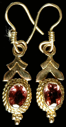 handcrafted_earrings_with_fine_cut_pink_tourmaline_jpr14 - Cercei indieni