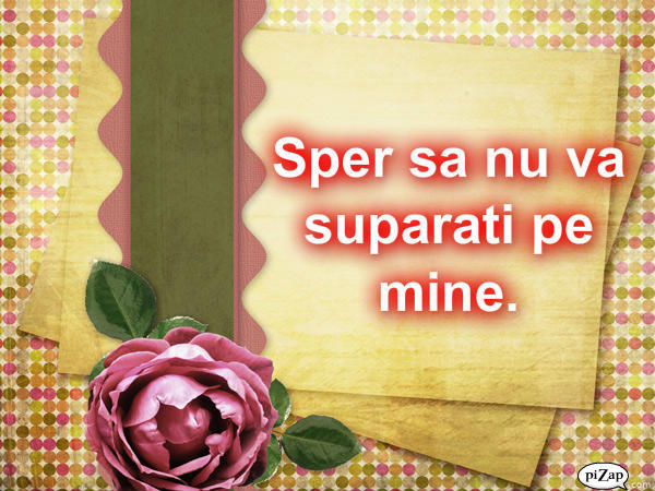 Sper sa nu va suparati pe mine.