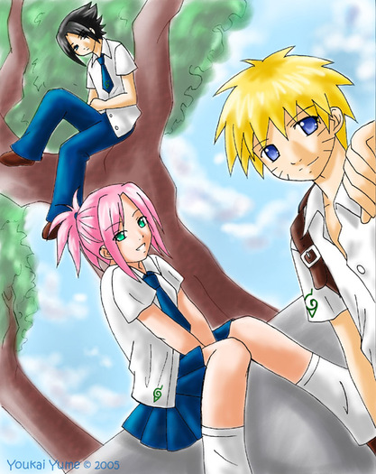 Naruto___Konoha_High_by_YoukaiYume - Naruto