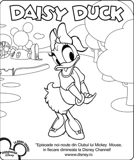 Daisy-Duck_rom - activitati si poze de colorat