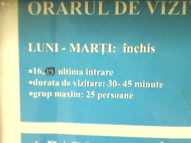 orarul de vizitare