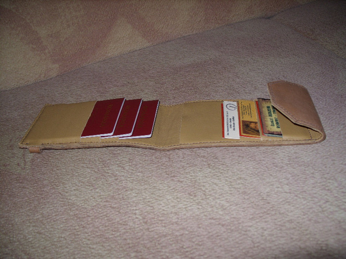 SS853017; Pe o parte sunt pasapoartele, iar pe cealalta sunt cartile de vizita, asigurarile de sanatate si un 
