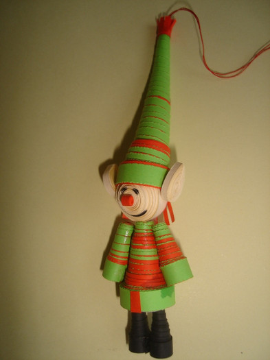 elf verde 2 - tehnica rularii hartiei -  quilling