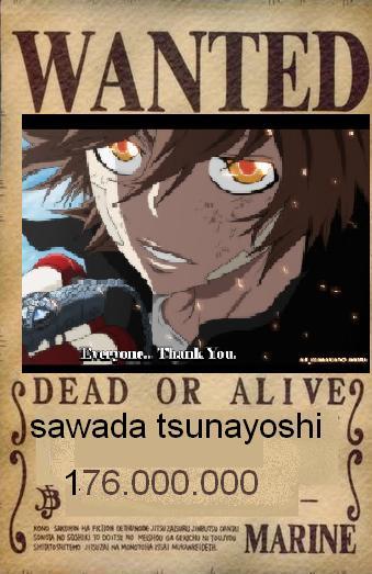 TSHUNAOSI SAWADA - personaje  cu reconpensa