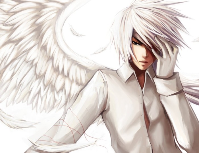 White Anime Angel - desktop