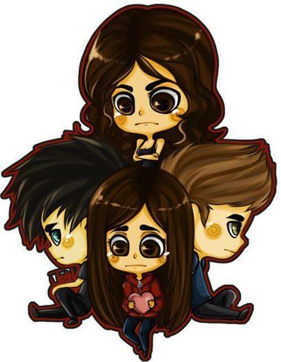 Damon & Elena , Stefan & Katerina - Cartoons