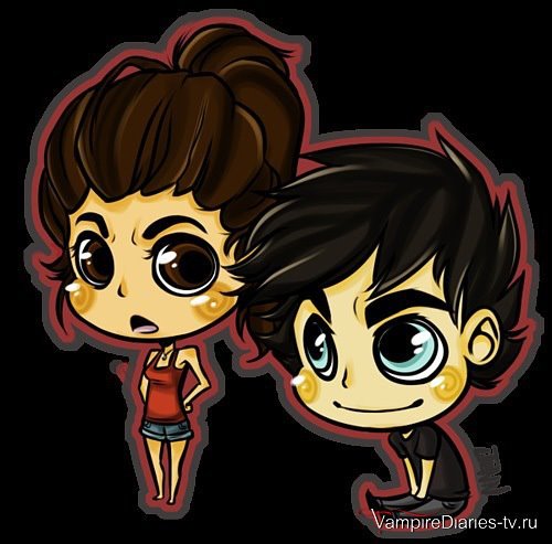 Elena & Damon - Cartoons