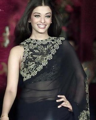 Aishwarya-Rai-Black-Designer-Saree - AISHWARYA RAI-IN SAREE