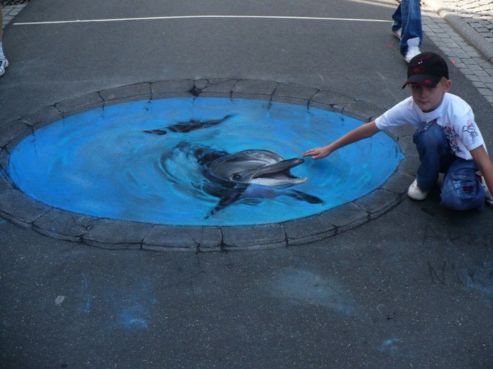 delfin-pe-asfalt - desene 3D