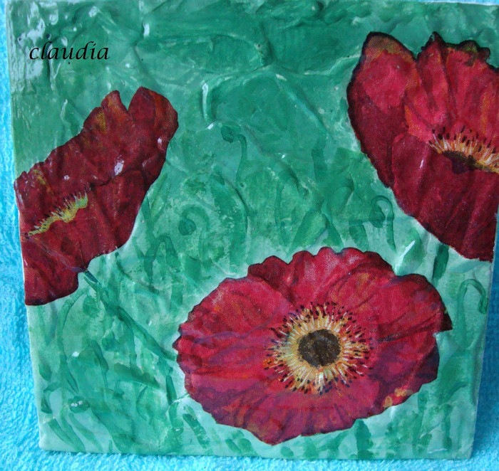 produs handmade  10; tehnica decoupage
dimensiuni 14/14
