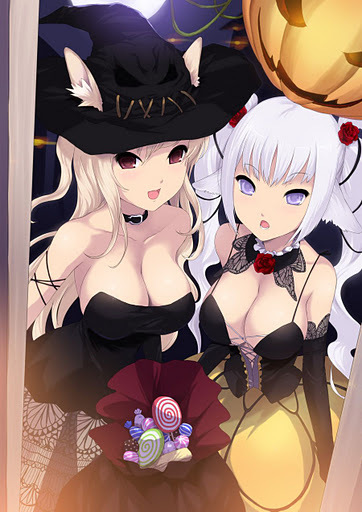 moe 161359 animal_ears cait cleavage halloween - Anime Halloween