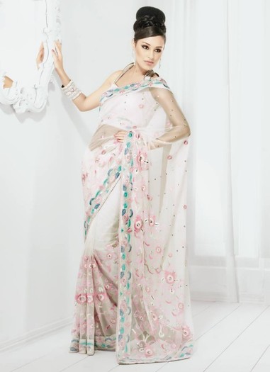 Angelic-Embroidered-Net-Saree-SACAAA227-u - saree indian