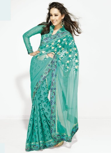 Appealing-Blue-Half-And-Half-Saree-SACAAA250-u - saree indian