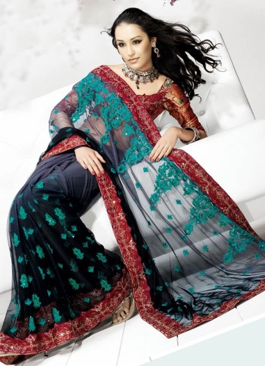 Fabulous-Embroidered-Net-Saree-SACAAA246-u - saree indian