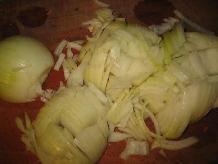 Salata de legume cu sare pentru iarna,nov.2011; Ceapa taiata fideluta
