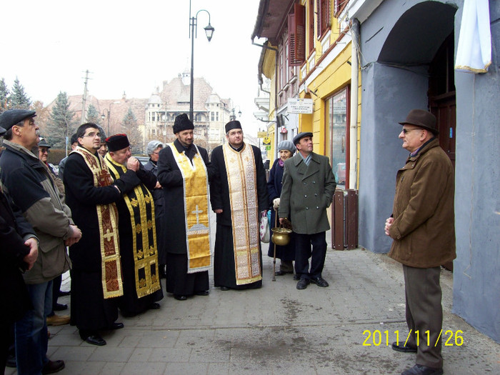 113_0714 - Dezvelire de placa comemorativa la Sighisoara in 26 noe 2011 a folcloristului Gh Cernea de catre Soc