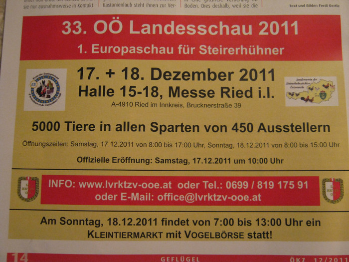 expo national austria - expo austria -Sud-Est-Knittelfeld 11-13 nov