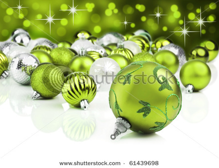 stock-photo-green-christmas-ornaments-with-star-background-61439698 - CRACIUNUL