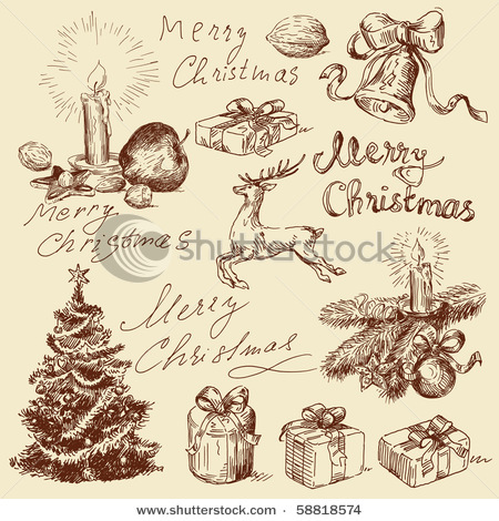 stock-vector-christmas-doodles-58818574 - CRACIUNUL