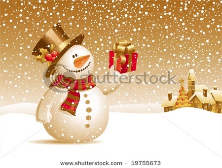 stock-vector-snowman-with-gift-for-you-19755673 - CRACIUNUL