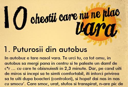 1. - 10 chestii care nu ne plac vara