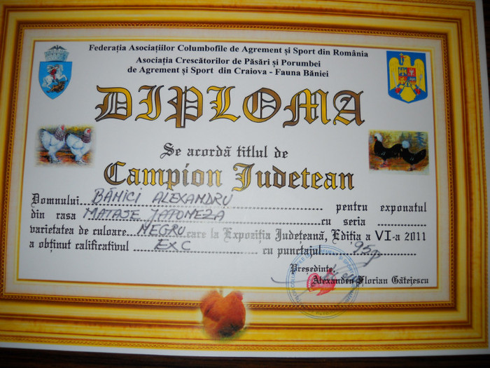 expo Craiova  2011 - DIPLOME SI MEDALII