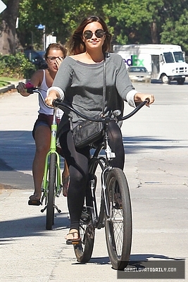 Demi (10) - Demi - August 25 - Rides her bike to Mel Diner in Los Angeles CA